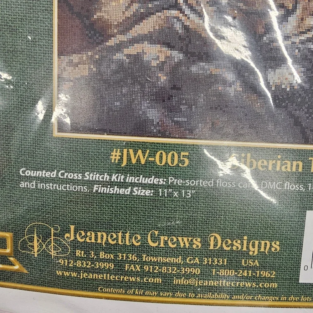 Kustom Krafts Siberian Tiger Counted Cross Stitch Kit Jim Baker JW-005 11x13 New